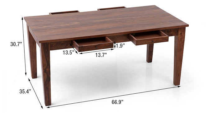 Landscape 6 Seater Storage Dining Table Set (Teak)